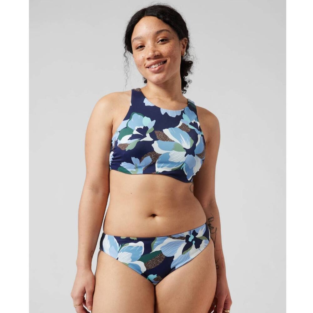 NWT Athleta Maldives Bikini Top - 34 B/C - hero bloom blue - 34 B/C